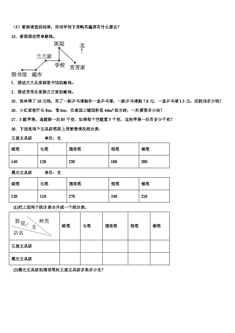 湖北省武汉市江汉区黄陂街小学2022-2023学年三下数学期末学业水平测试模拟试题含解析03