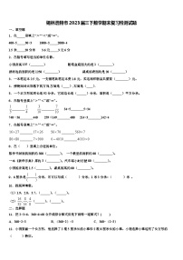 锡林浩特市2023届三下数学期末复习检测试题含解析