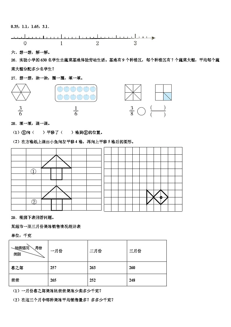 长治市沁源县2022-2023学年三下数学期末联考模拟试题含解析第3页