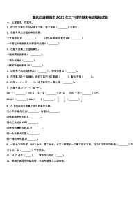 黑龙江省鹤岗市2023年三下数学期末考试模拟试题含解析