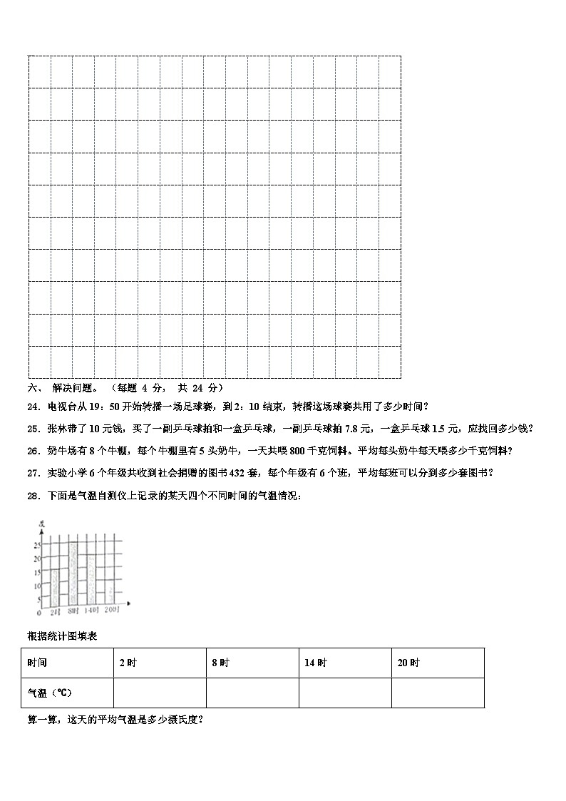 黑龙江省伊春市南岔区2023年三下数学期末综合测试模拟试题含解析03