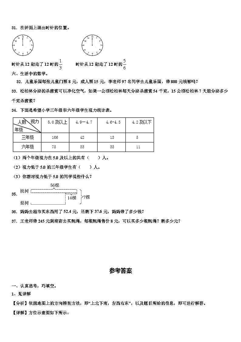 黑龙江省伊春市嘉荫县2023年数学三下期末监测试题含解析第3页