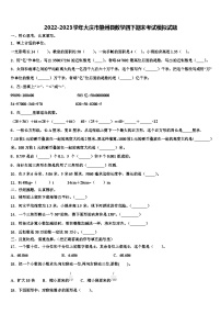 2022-2023学年大庆市肇州县数学四下期末考试模拟试题含解析