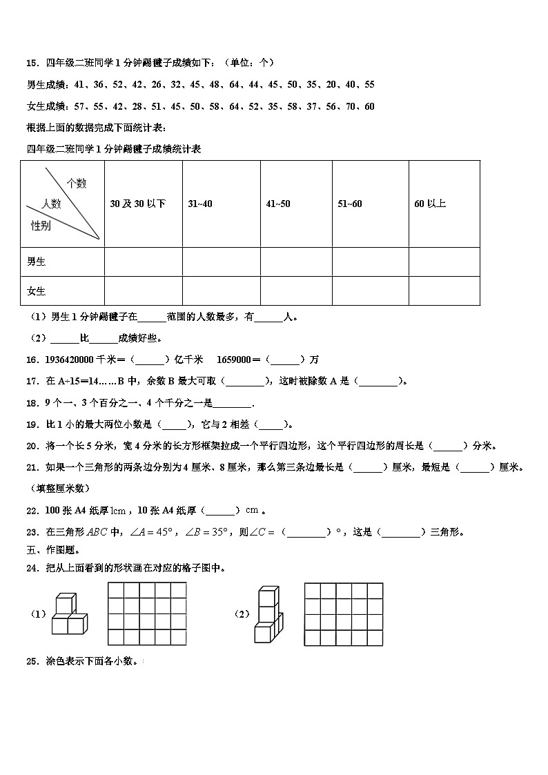 2022-2023学年南靖县数学四年级第二学期期末教学质量检测模拟试题含解析第2页