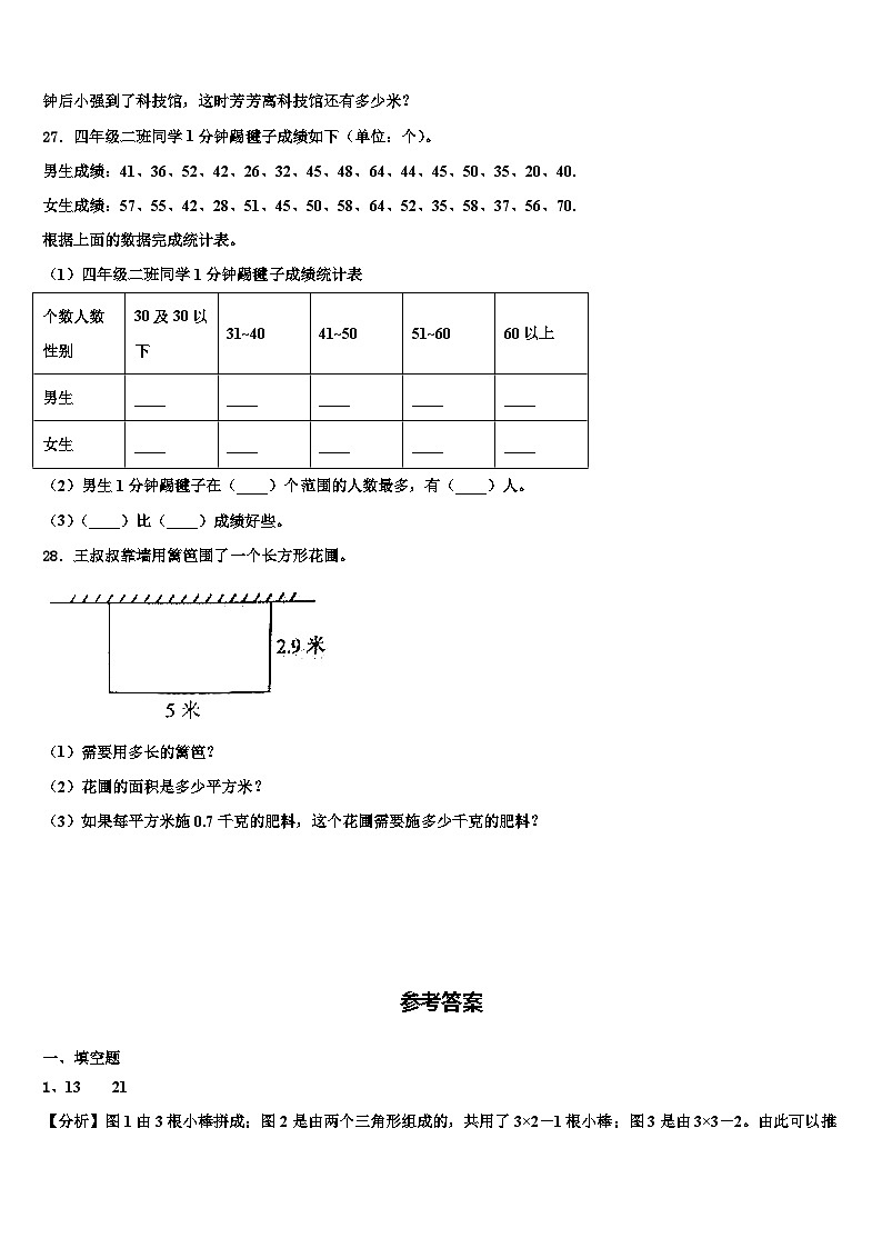 2022-2023学年三亚市文昌市数学四年级第二学期期末联考试题含解析第3页
