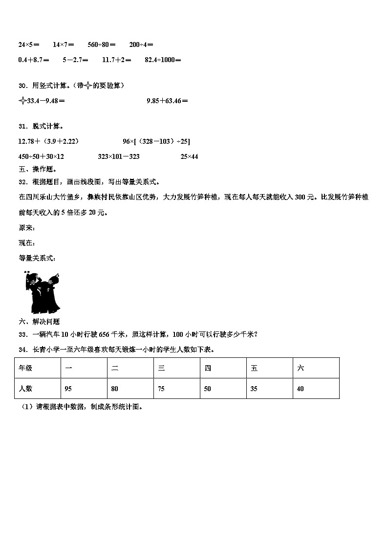 2022-2023学年德州市齐河县数学四年级第二学期期末学业质量监测模拟试题含解析03