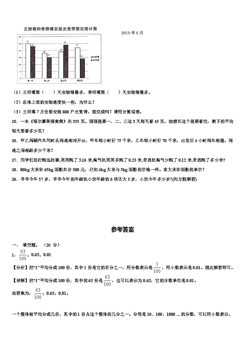 2022-2023学年广东省汕头市潮南区陈店明德学校小学部数学四下期末统考模拟试题含解析03
