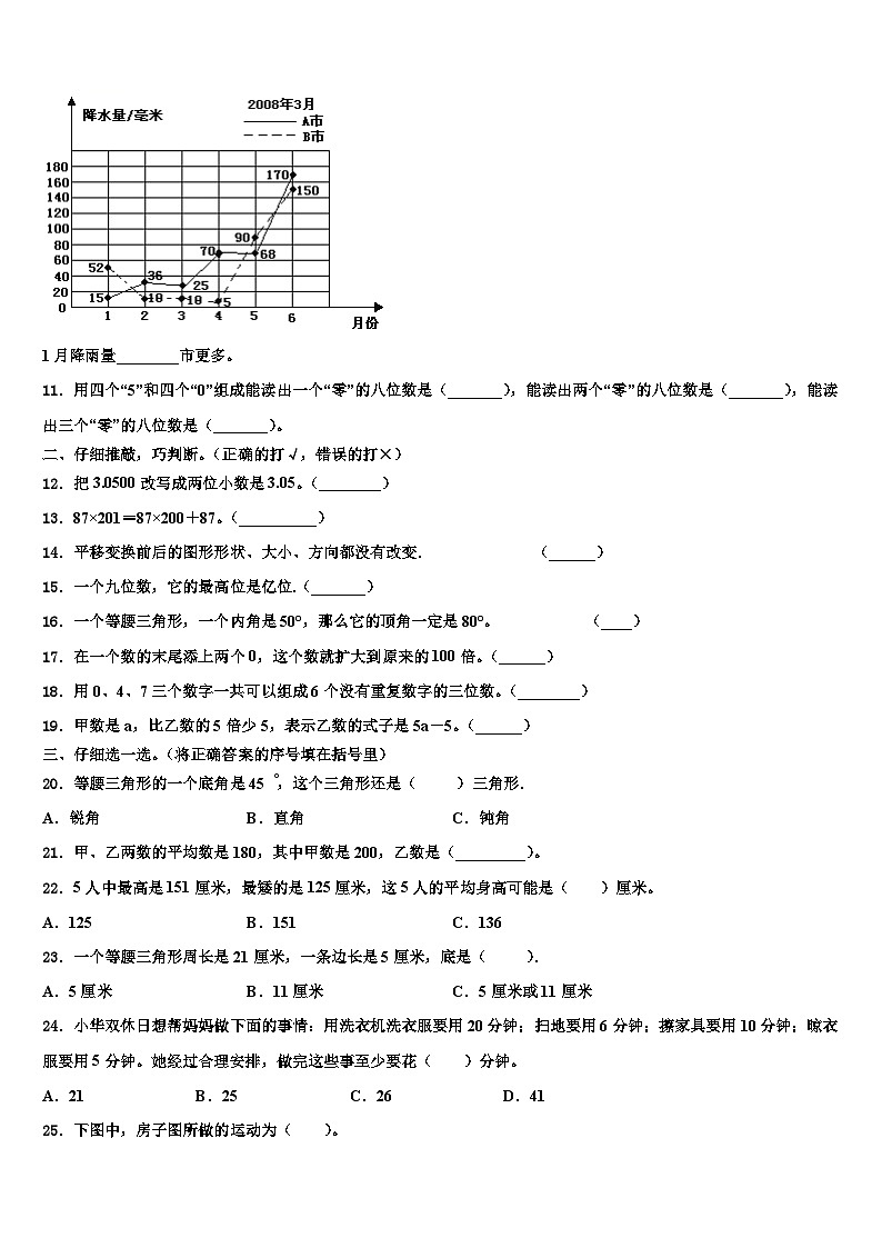 2022-2023学年桂林市雁山区四年级数学第二学期期末检测试题含解析02