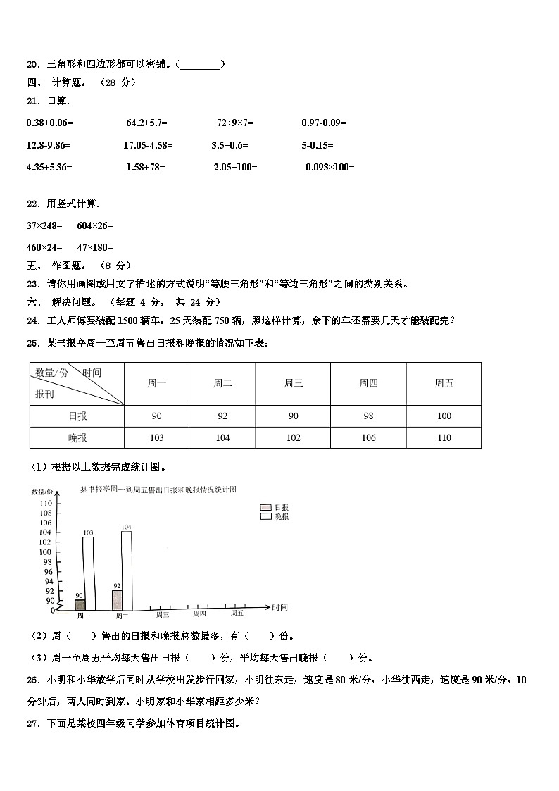 2022-2023学年晋中市数学四下期末复习检测试题含解析第2页