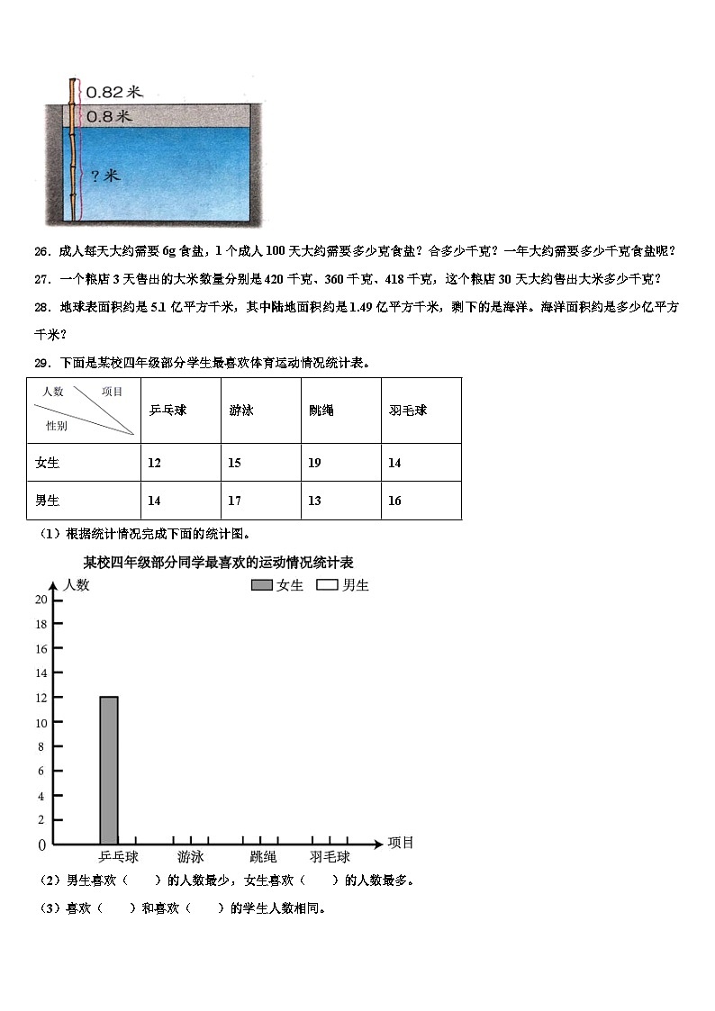 2022-2023学年梁子湖区四年级数学第二学期期末调研模拟试题含解析第3页
