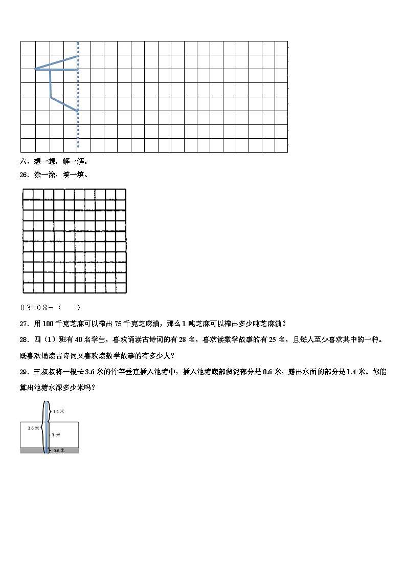 2022-2023学年日喀则地区亚东县数学四年级第二学期期末达标测试试题含解析03