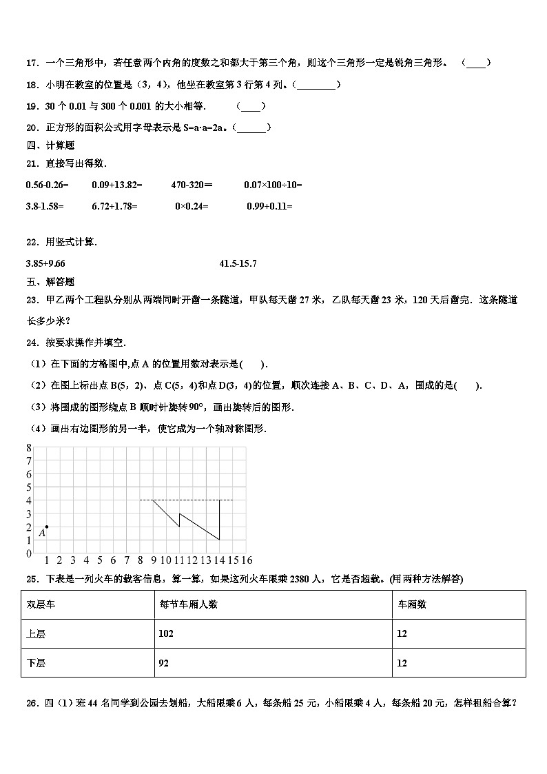 2022-2023学年滨州市阳信县数学四下期末质量检测试题含解析第2页