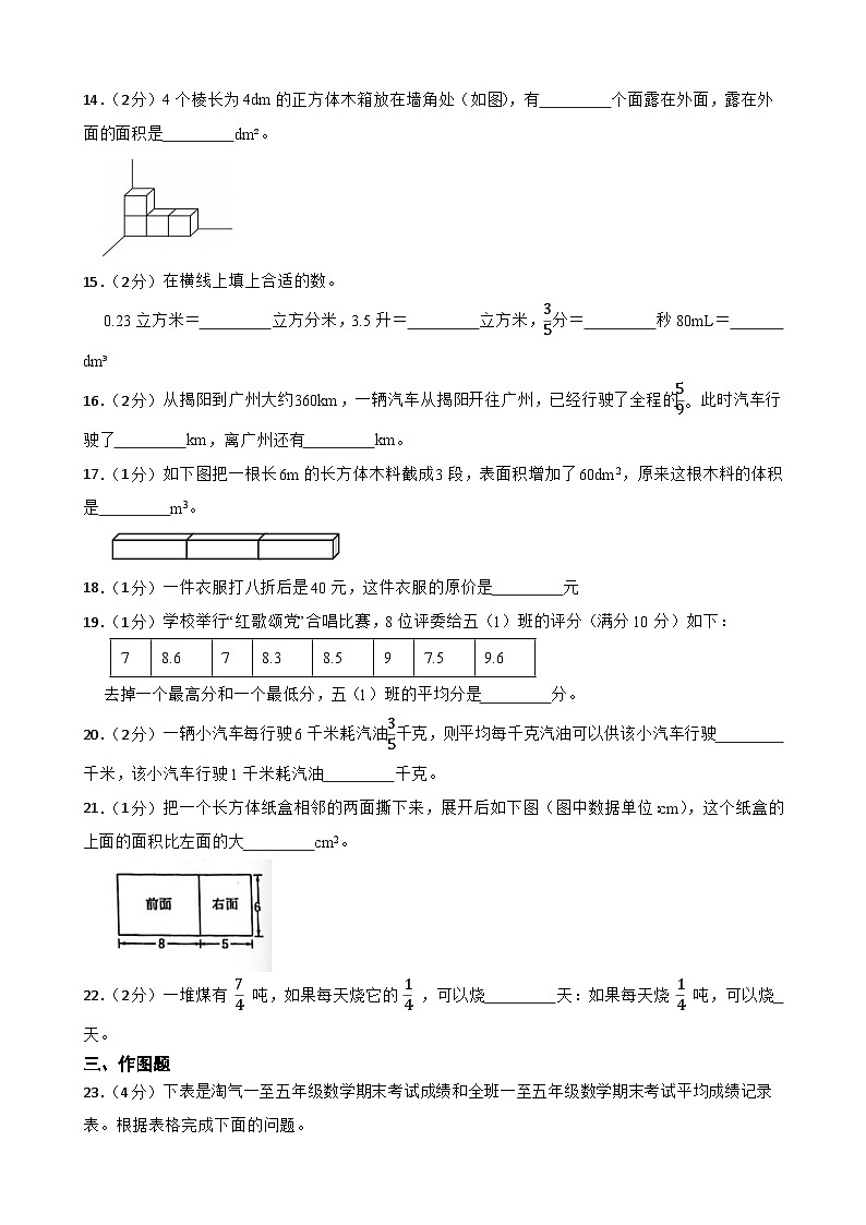 广东省深圳市2022-2023学年数学五年级下学期期末教学质量检测模拟卷（一）03
