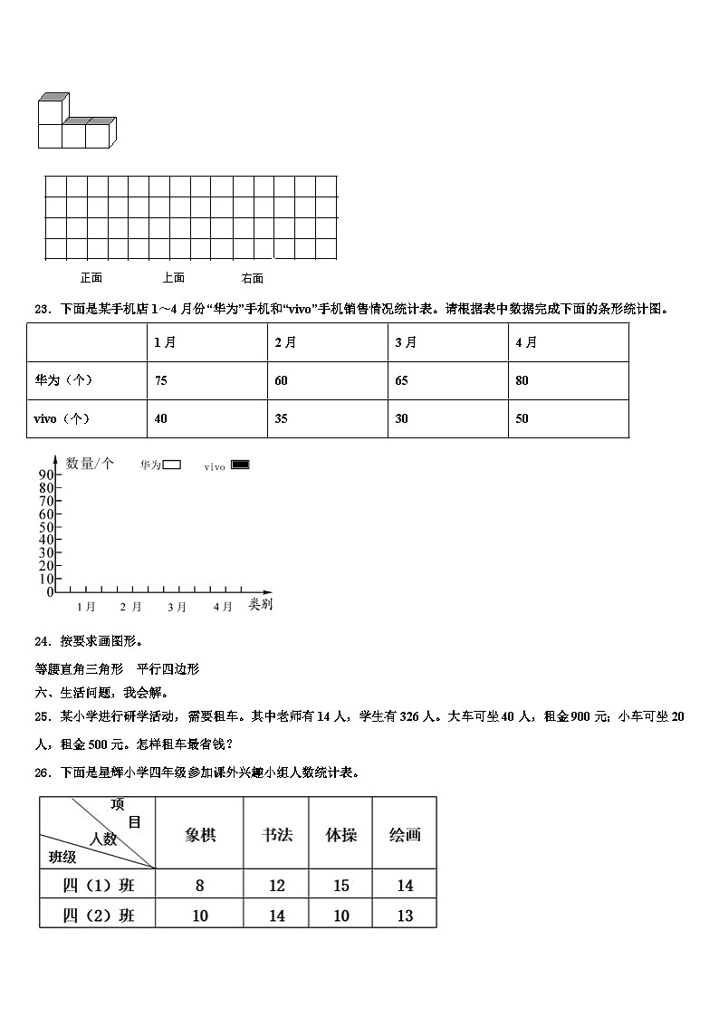 2022-2023学年河北省石家庄市长安区阳光未来实验学校四年级数学第二学期期末达标测试试题含解析第3页