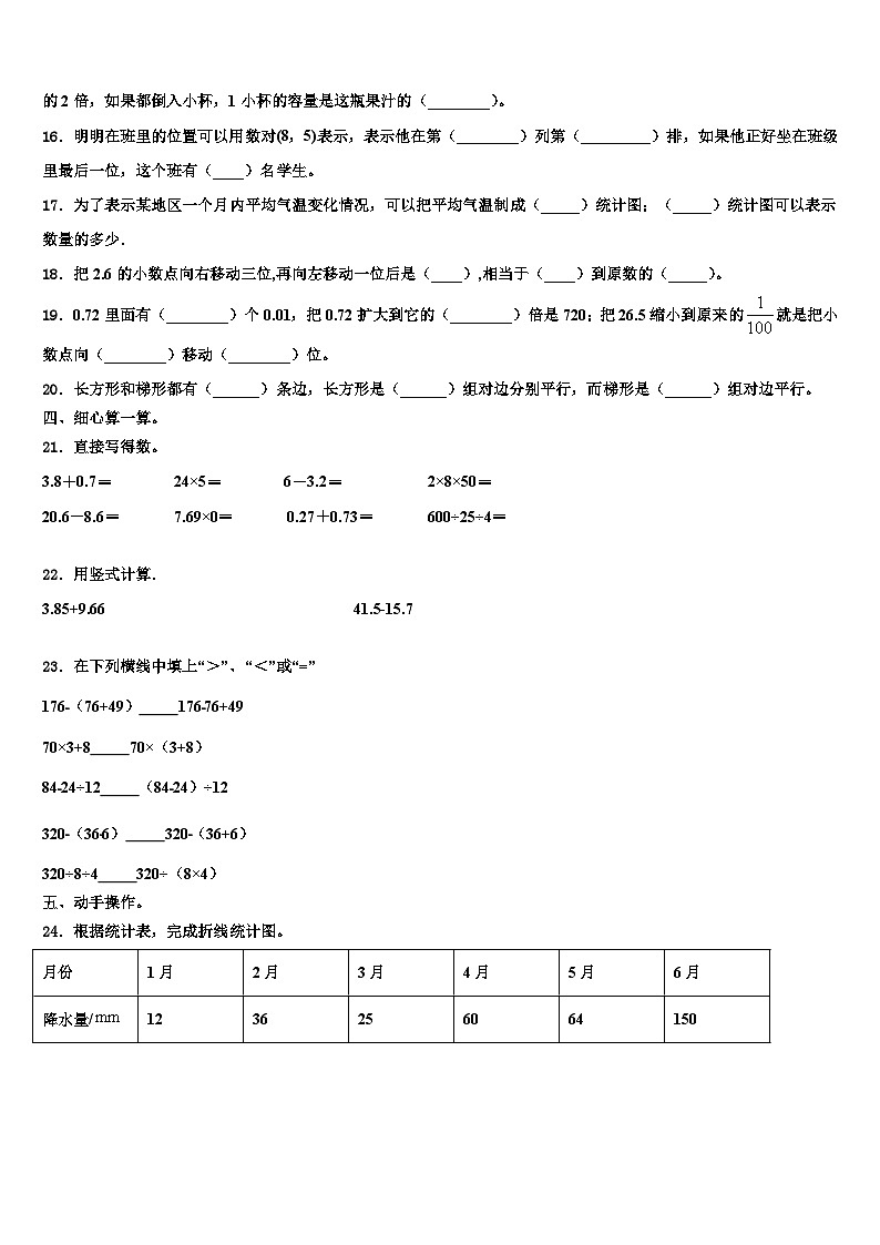 2022-2023学年河北省四年级数学第二学期期末综合测试试题含解析第2页