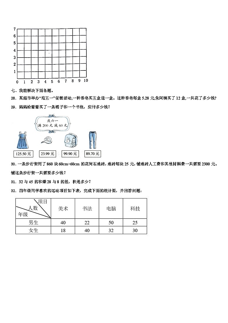 2022-2023学年河南省洛阳市新安县数学四年级第二学期期末质量检测试题含解析03