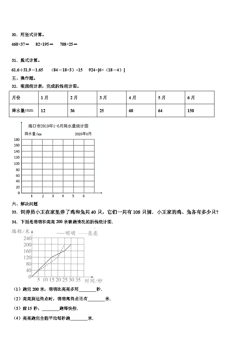 2022-2023学年牡丹江市林口县数学四年级第二学期期末质量检测试题含解析第3页