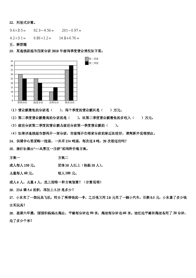 2022-2023学年瓮安县数学四下期末综合测试试题含解析03