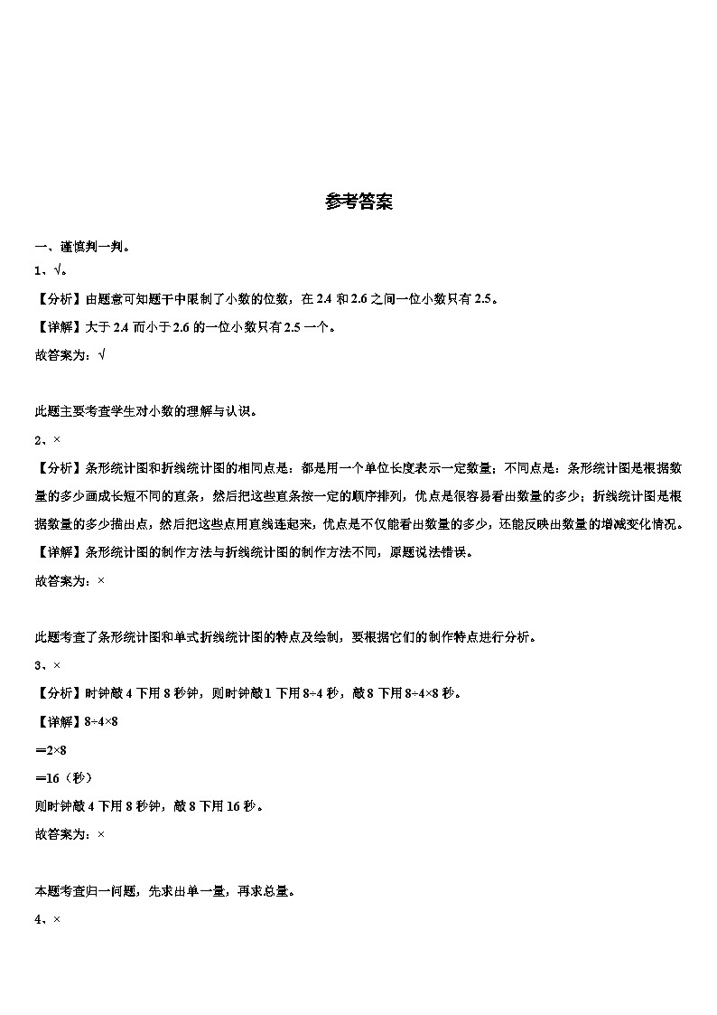 2022-2023学年烟台市栖霞市数学四下期末统考模拟试题含解析第3页
