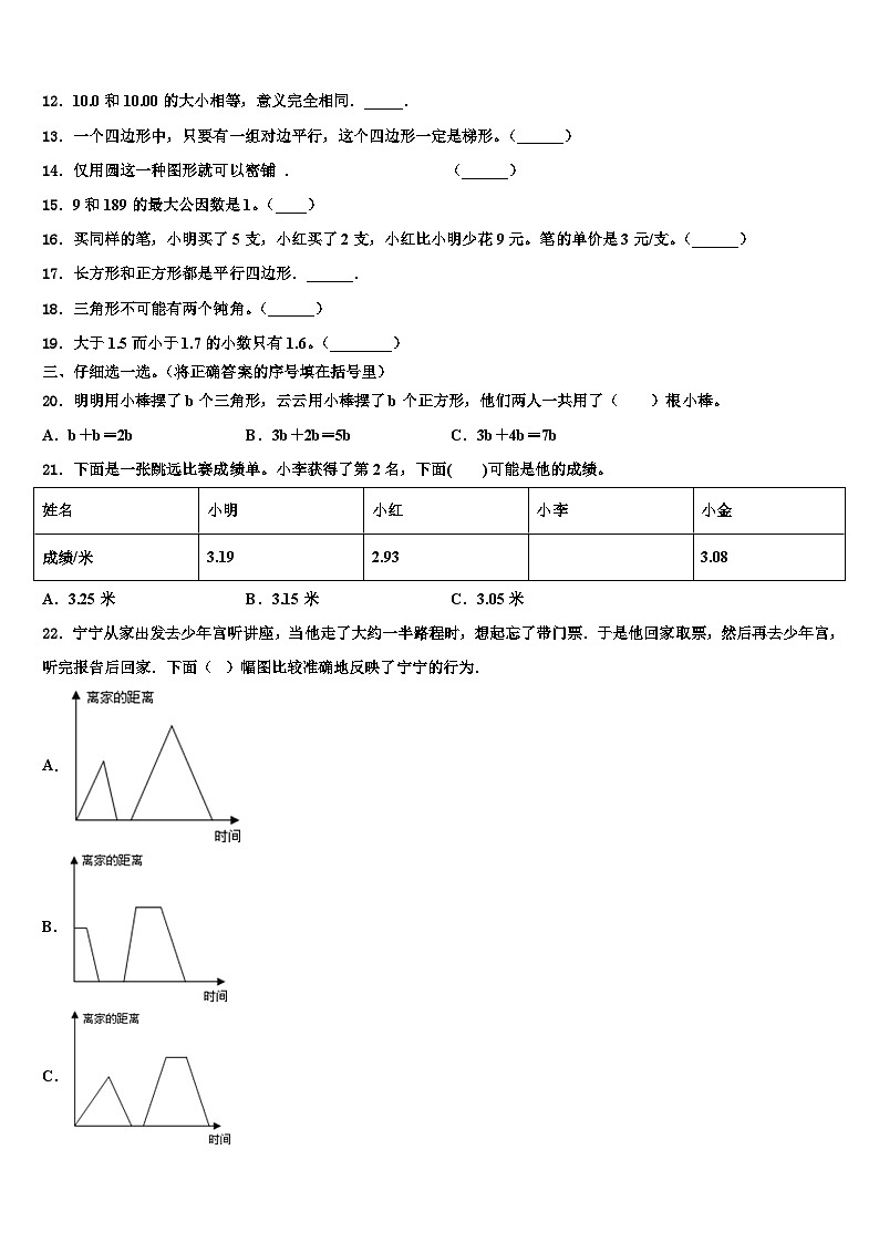 2022-2023学年江西省赣州市章贡区数学四下期末统考试题含解析第2页
