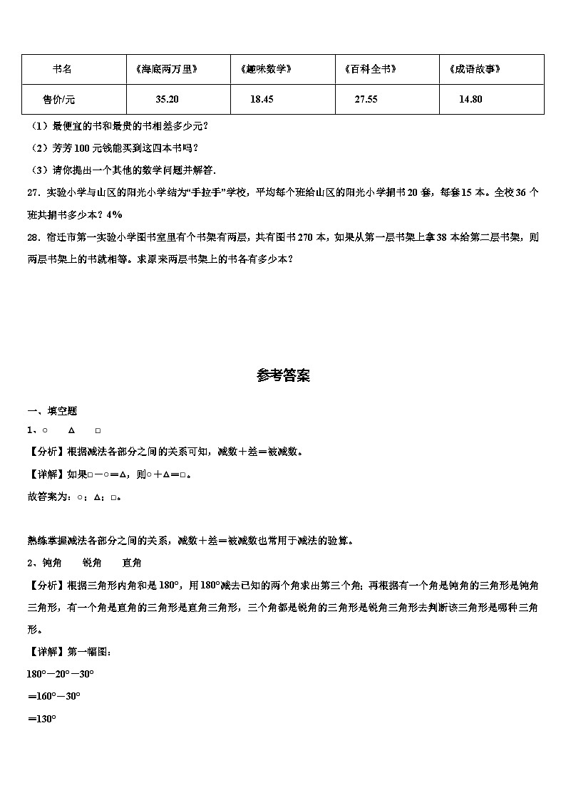 2022-2023学年江西省吉安市新干县数学四年级第二学期期末达标检测试题含解析03