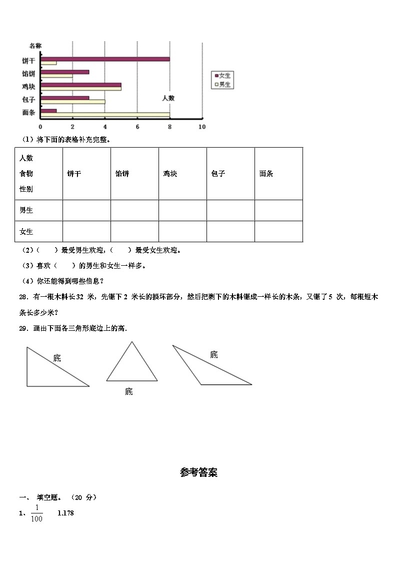 2022-2023学年浙江省丽水市数学四年级第二学期期末质量检测模拟试题含解析第3页
