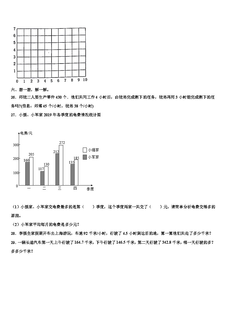 2022-2023学年道孚县四年级数学第二学期期末考试模拟试题含解析03
