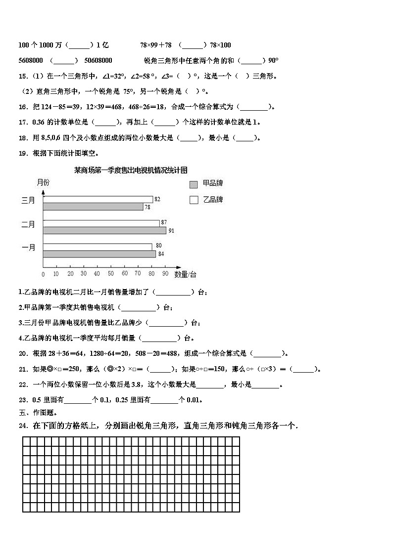 2022-2023学年甘肃省陇南地区数学四下期末监测模拟试题含解析第2页