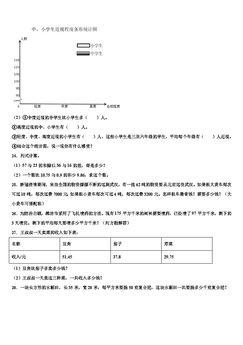 2022-2023学年辽宁省丹东市四年级数学第二学期期末复习检测模拟试题含解析03