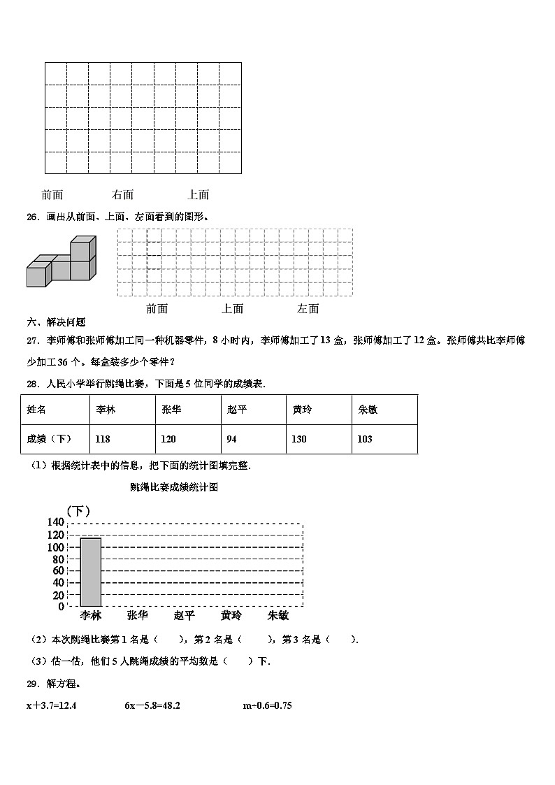 2022-2023学年聊城市数学四年级第二学期期末达标检测试题含解析03