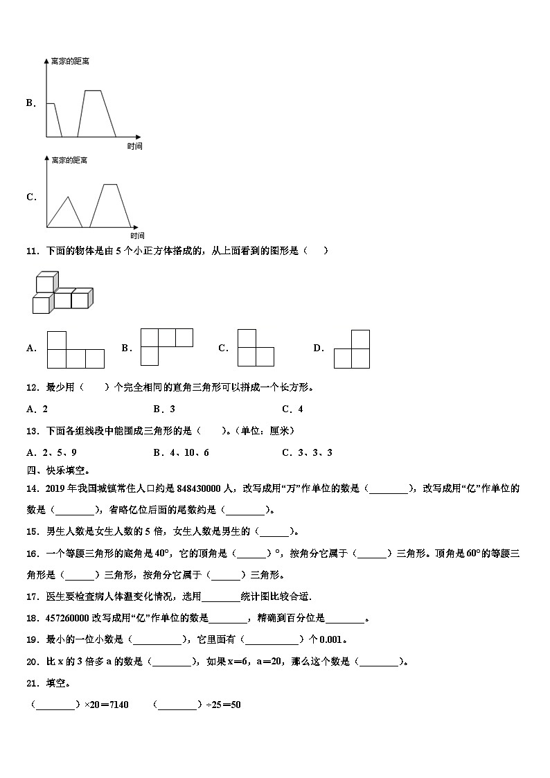 2022-2023学年辽宁省大连市旅顺口区数学四下期末监测试题含解析02