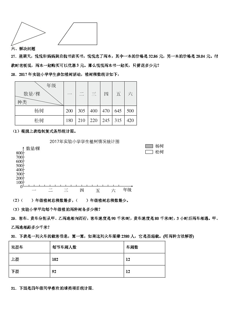 2022-2023学年连云港市新浦区四年级数学第二学期期末统考试题含解析第3页