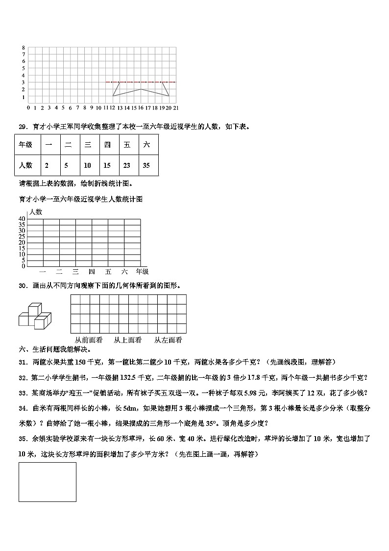 2022-2023学年陕西省渭南市白水县四年级数学第二学期期末联考试题含解析03
