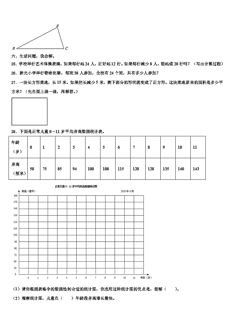 2022-2023学年陕西省宝鸡市千阳县四年级数学第二学期期末考试试题含解析03