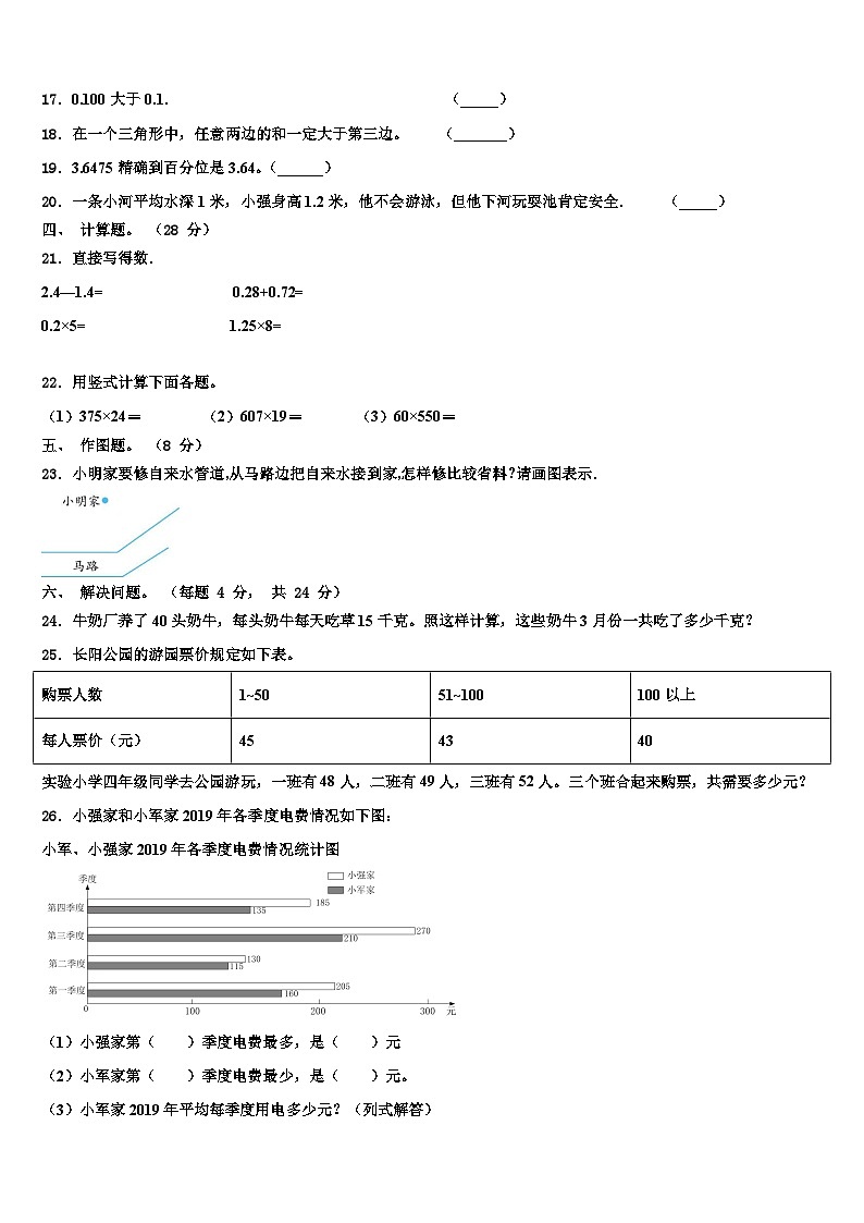 2022-2023学年西藏阿里地区普兰县数学四年级第二学期期末学业水平测试模拟试题含解析第2页