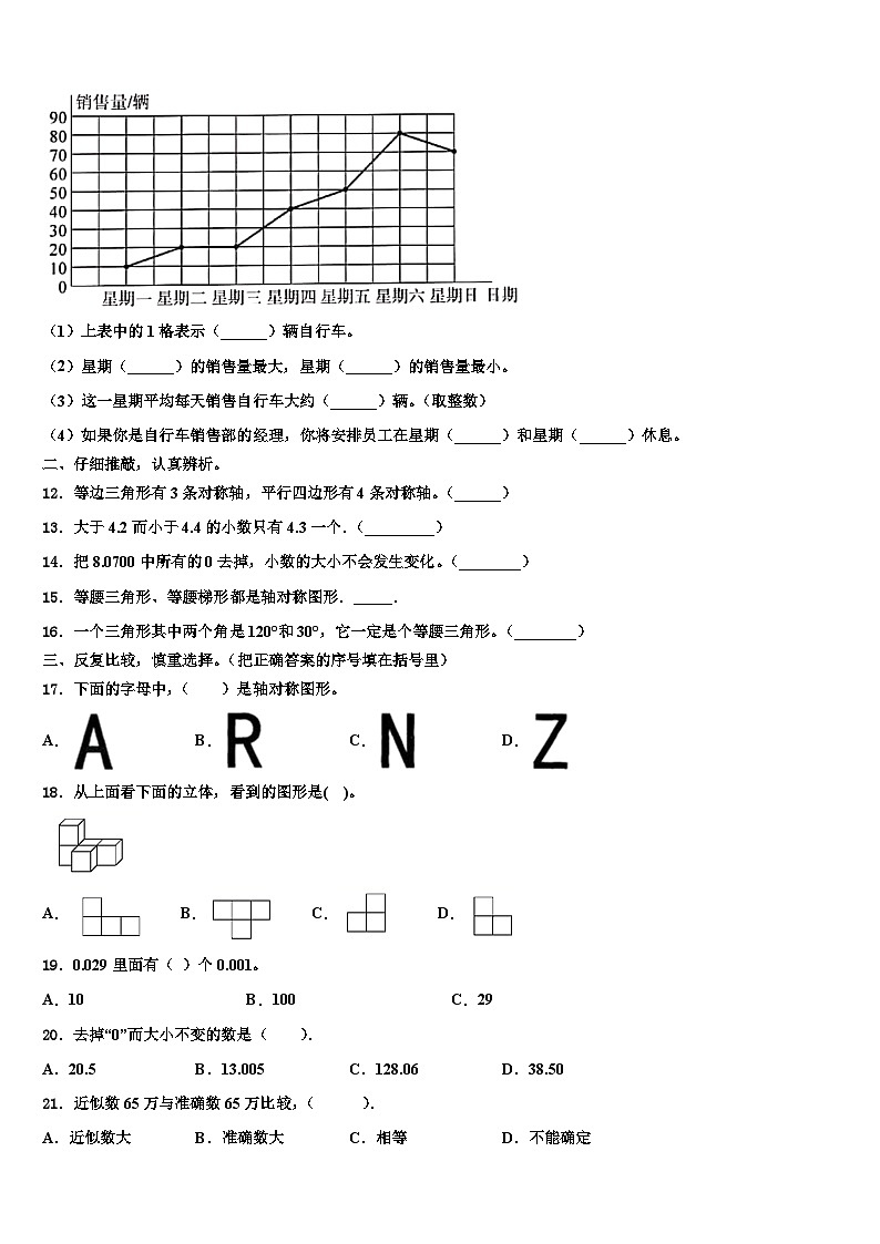 2022-2023学年黑龙江省哈尔滨市香坊区数学四年级第二学期期末学业质量监测试题含解析第2页