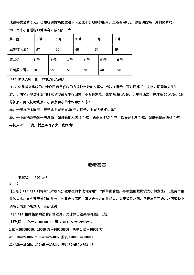 2022-2023学年黑龙江省齐齐哈尔市富裕县数学四年级第二学期期末调研试题含解析第3页