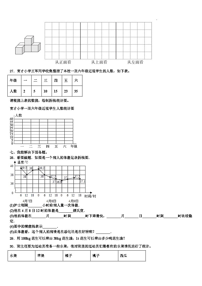2022-2023学年黔南布依族苗族自治州龙里县数学四年级第二学期期末综合测试试题含解析第3页
