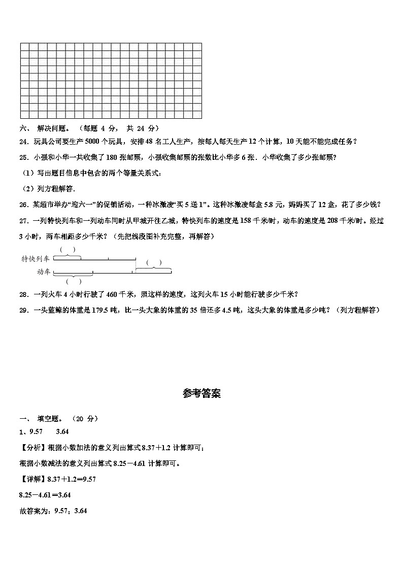 2022-2023学年黔西县数学四年级第二学期期末复习检测试题含解析03