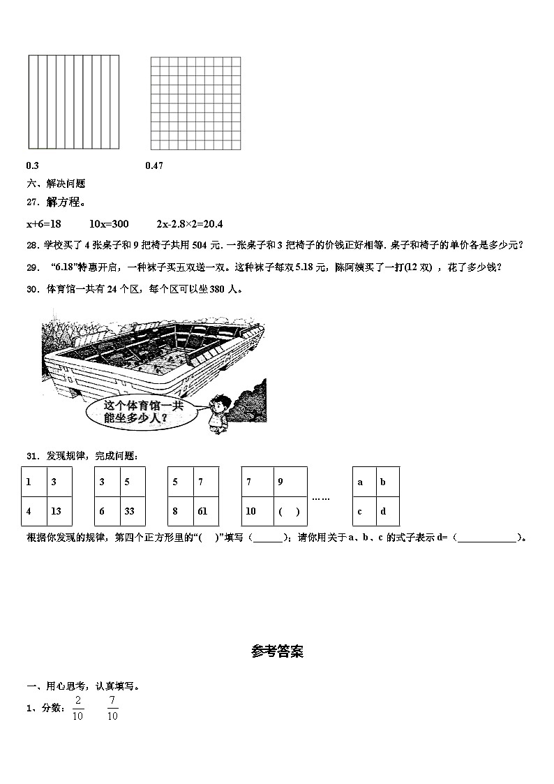 2022-2023学年黔西南布依族苗族自治州数学四下期末质量检测试题含解析第3页