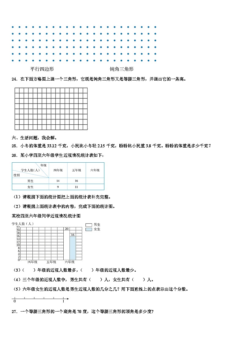 2023届大英县四年级数学第二学期期末学业质量监测试题含解析第3页