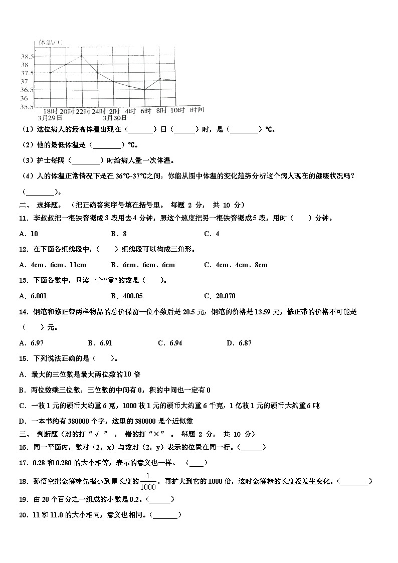 2023届四川省甘孜藏族自治州炉霍县四年级数学第二学期期末预测试题含解析第2页