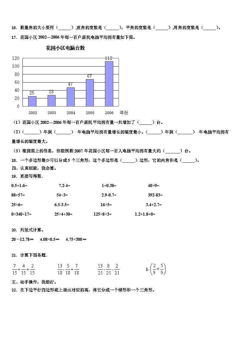 2023届四川省甘孜藏族自治州雅江县数学四年级第二学期期末学业质量监测模拟试题含解析第2页
