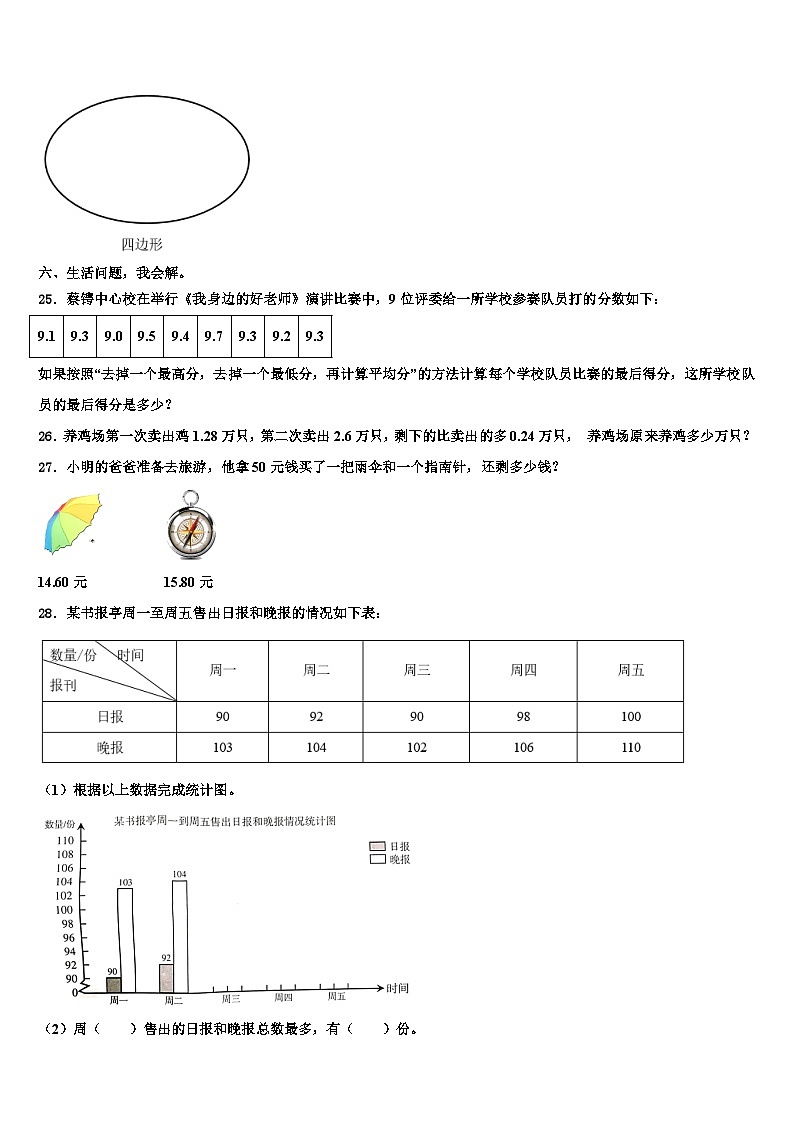 2023届塔河县数学四下期末统考模拟试题含解析03