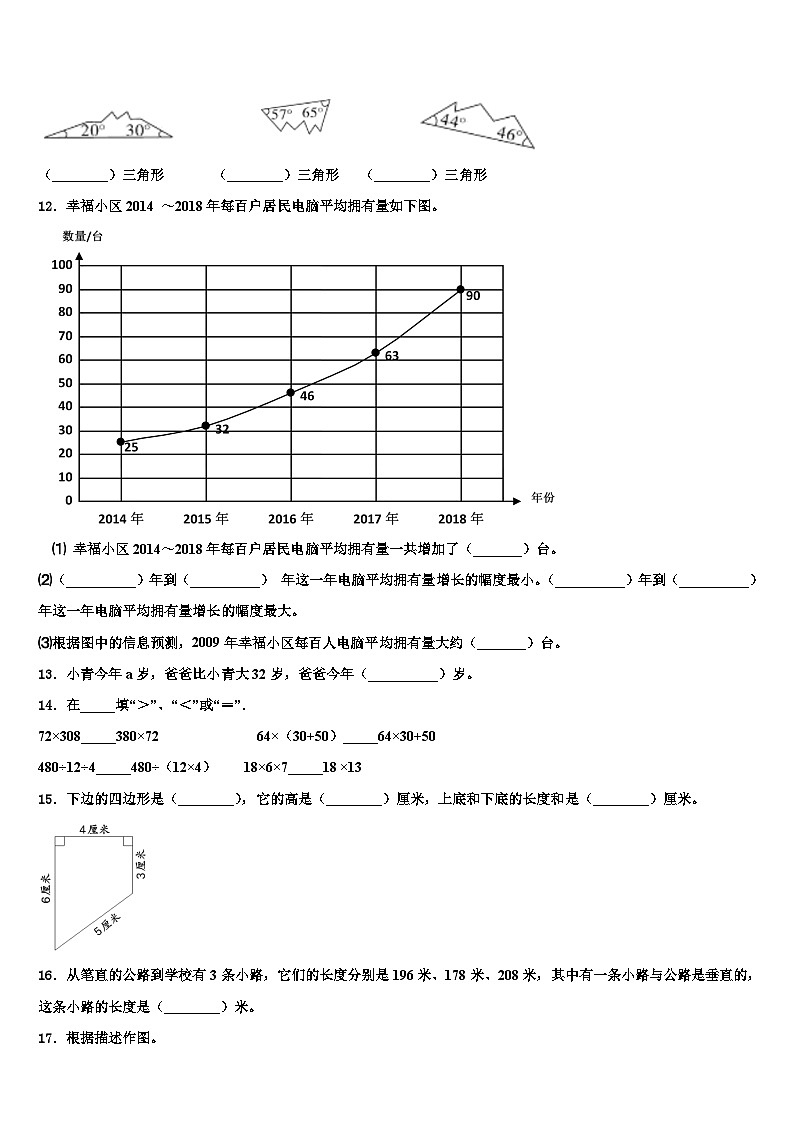 2023届安徽省合肥市各区县四年级数学第二学期期末教学质量检测试题含解析第2页