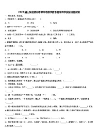 2023届山东省滨州市邹平市数学四下期末教学质量检测试题含解析