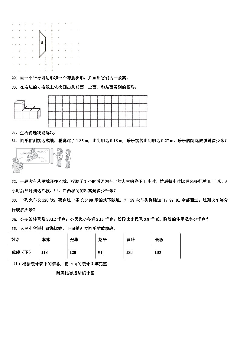 2023届山东省临沂市费县四年级数学第二学期期末监测试题含解析03