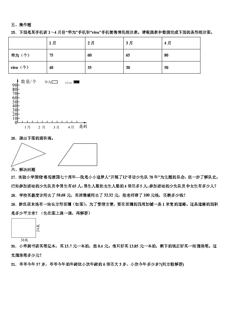 2023届宜春市万载县四年级数学第二学期期末考试试题含解析第3页