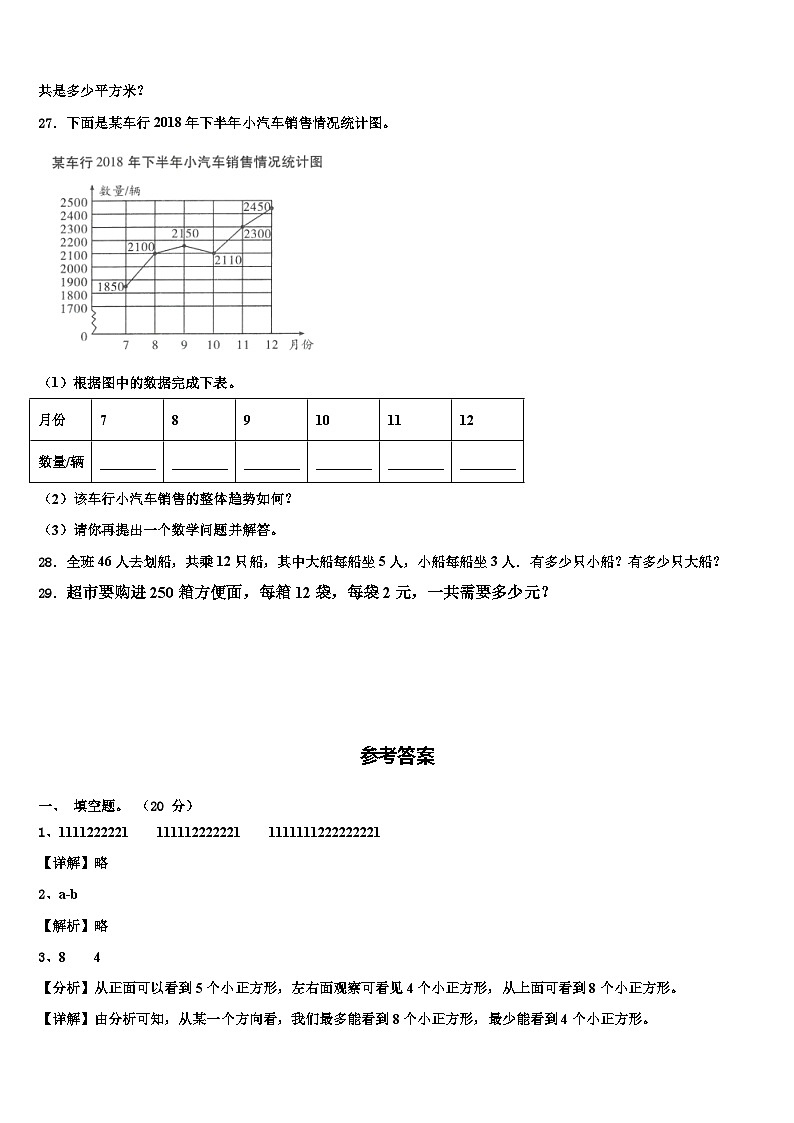2023届山南地区扎囊县数学四下期末复习检测模拟试题含解析03