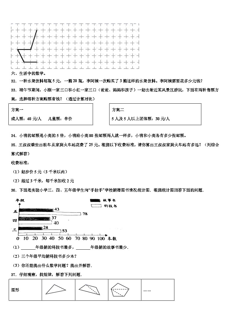 2023届山西省晋中市榆社县四年级数学第二学期期末统考模拟试题含解析第3页